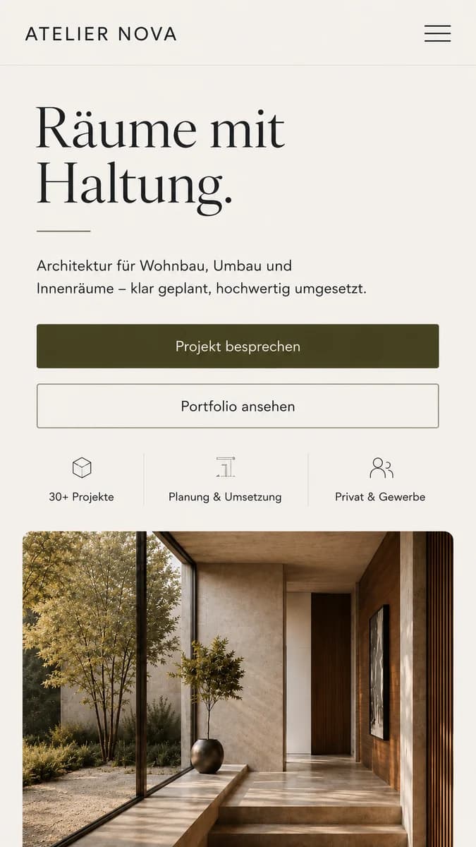 Website preview for architecture studios in Austria