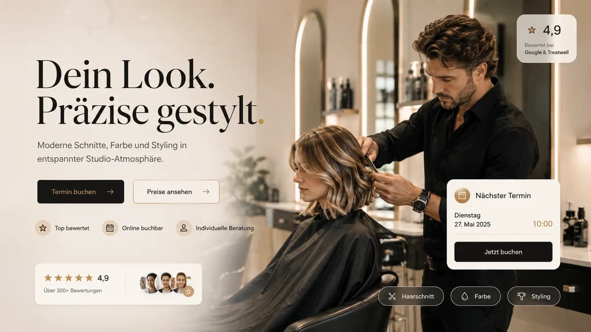 Website preview for hairdressers in Austria